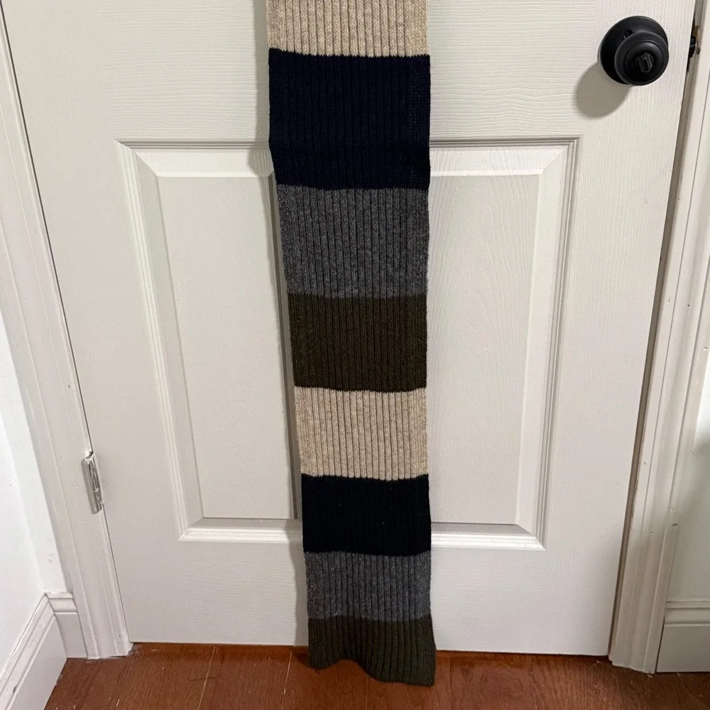 Vintage Eddie Bauer 100% Lambswool Ribbed Scarf USA Made Quiet Luxury Old Money